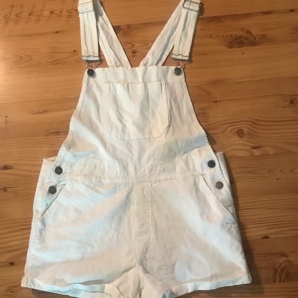 American Eagle white overalls